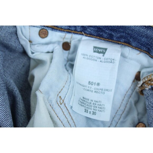 Levi's 501 33 x 30 Frayed Hem See Measurements Straight Leg Button Fly Jeans - Picture 11 of 11
